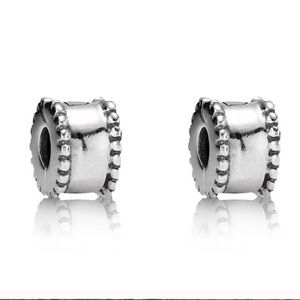 Pandora Retired Beveled Clips 💎Authentic Sterling Silver Protects and Enhances